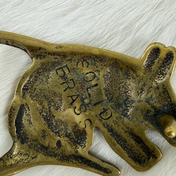 Vintage 70s Armadillo Belt Buckle Solid Brass Hippie Western Trinity - Picture 5 of 7